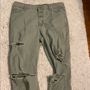 Hollister army green high rise